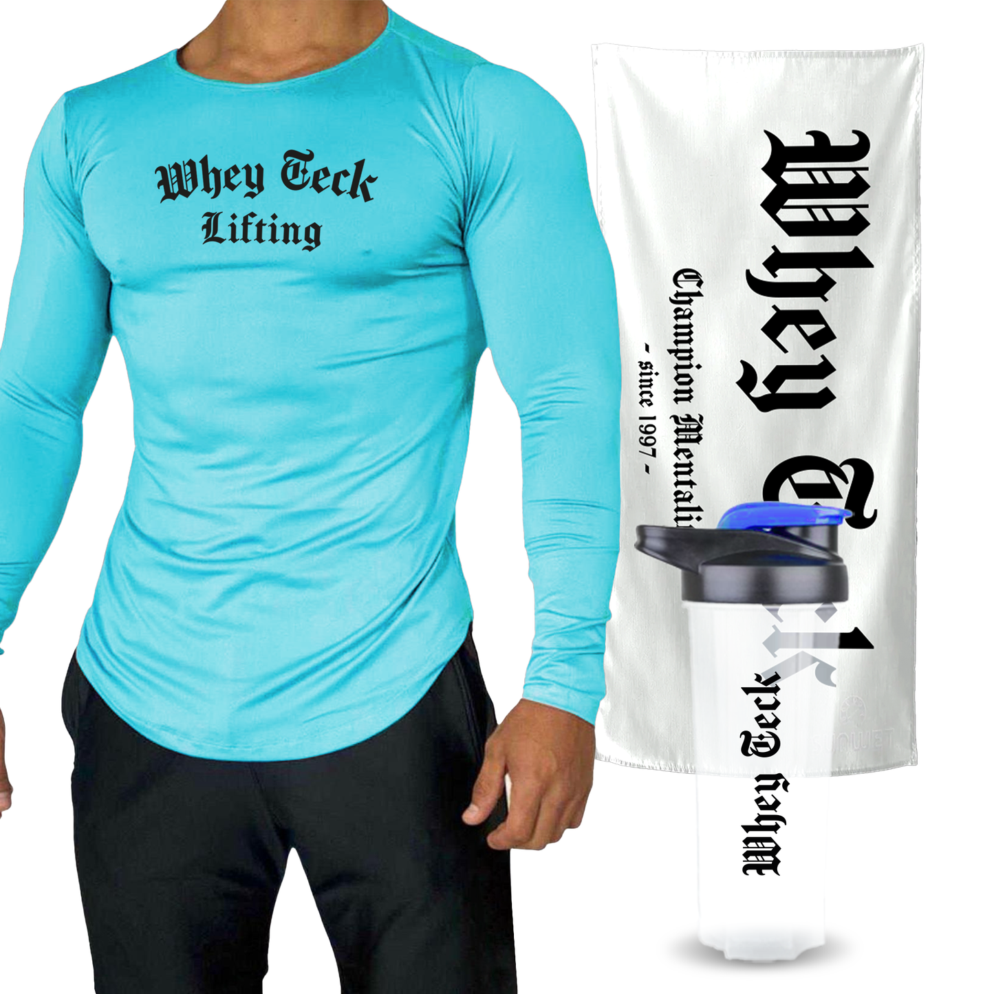 TOALLA DE GYM + SHAKER 700ml +  PLAYERA